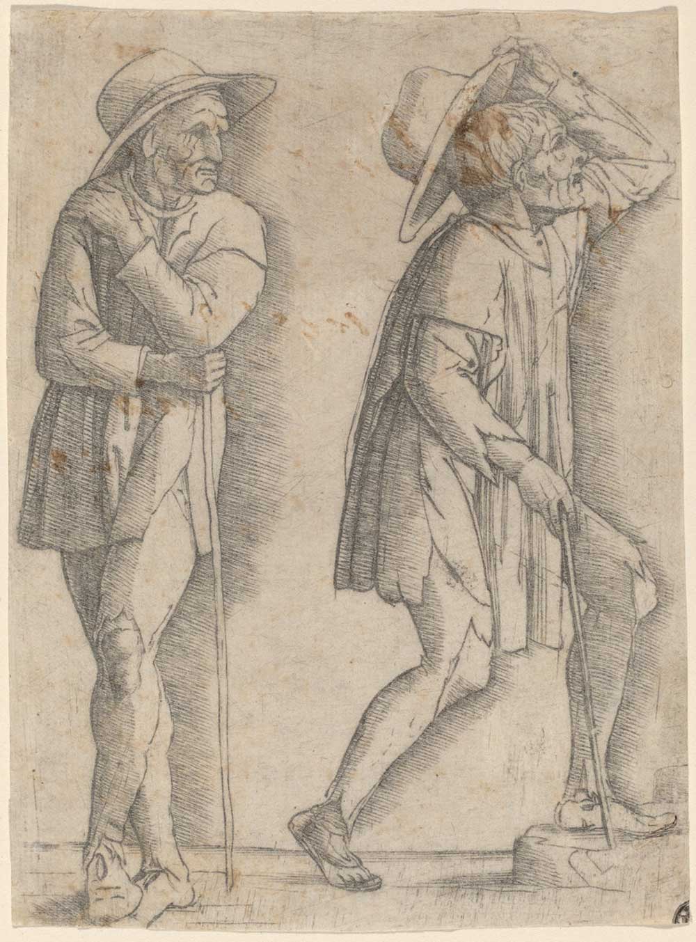 Two Peasants by Andrea Mantegna 1500