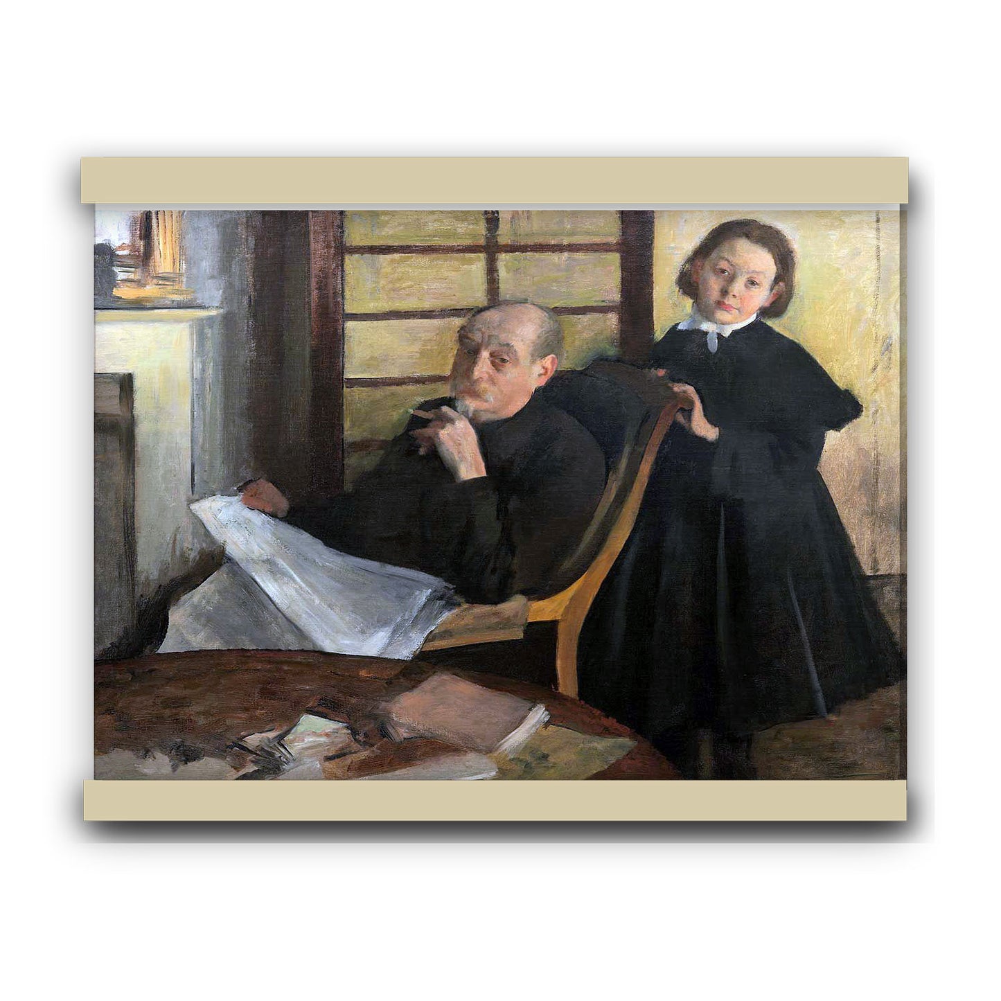 Henri Degas and His Niece Lucie Degas (The Artist’s Uncle and Cousin) | Hanging Canvas Art | Choice of Board Colors