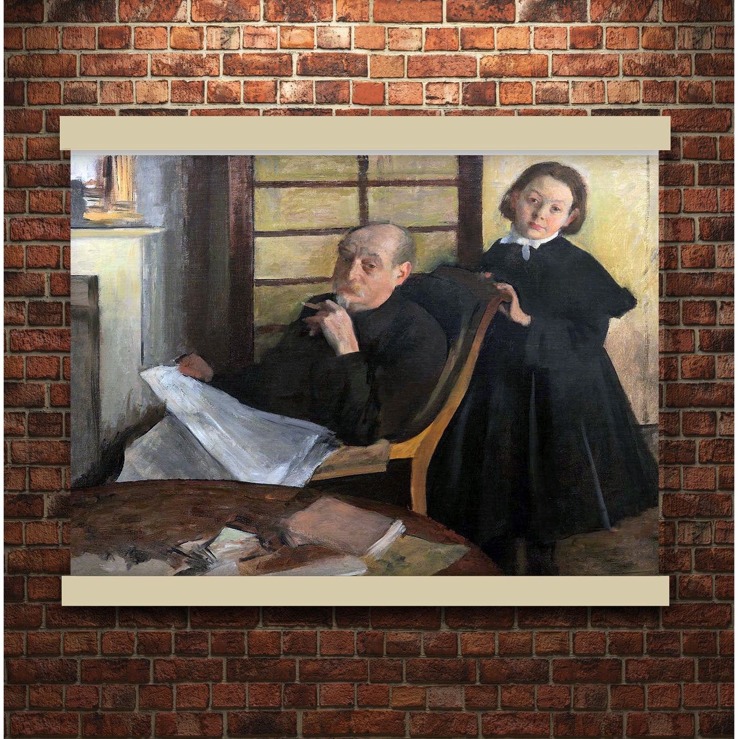 Henri Degas and His Niece Lucie Degas (The Artist’s Uncle and Cousin) | Hanging Canvas Art | Choice of Board Colors