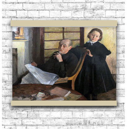 Henri Degas and His Niece Lucie Degas (The Artist’s Uncle and Cousin) | Hanging Canvas Art | Choice of Board Colors