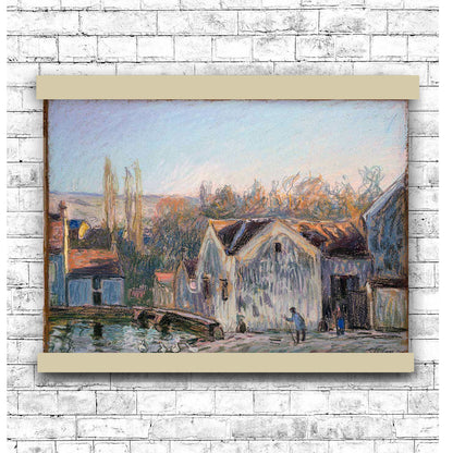 A Corner of Moret-sur-Loing by Alfred Sisley | Hanging Canvas Art | Choice of Board Colors