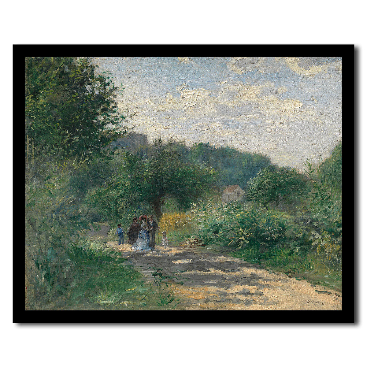 A Road in Louveciennes (ca. 1870) by Pierre Renoir - Buy Print Only or Mounted with Choice of Accent Color