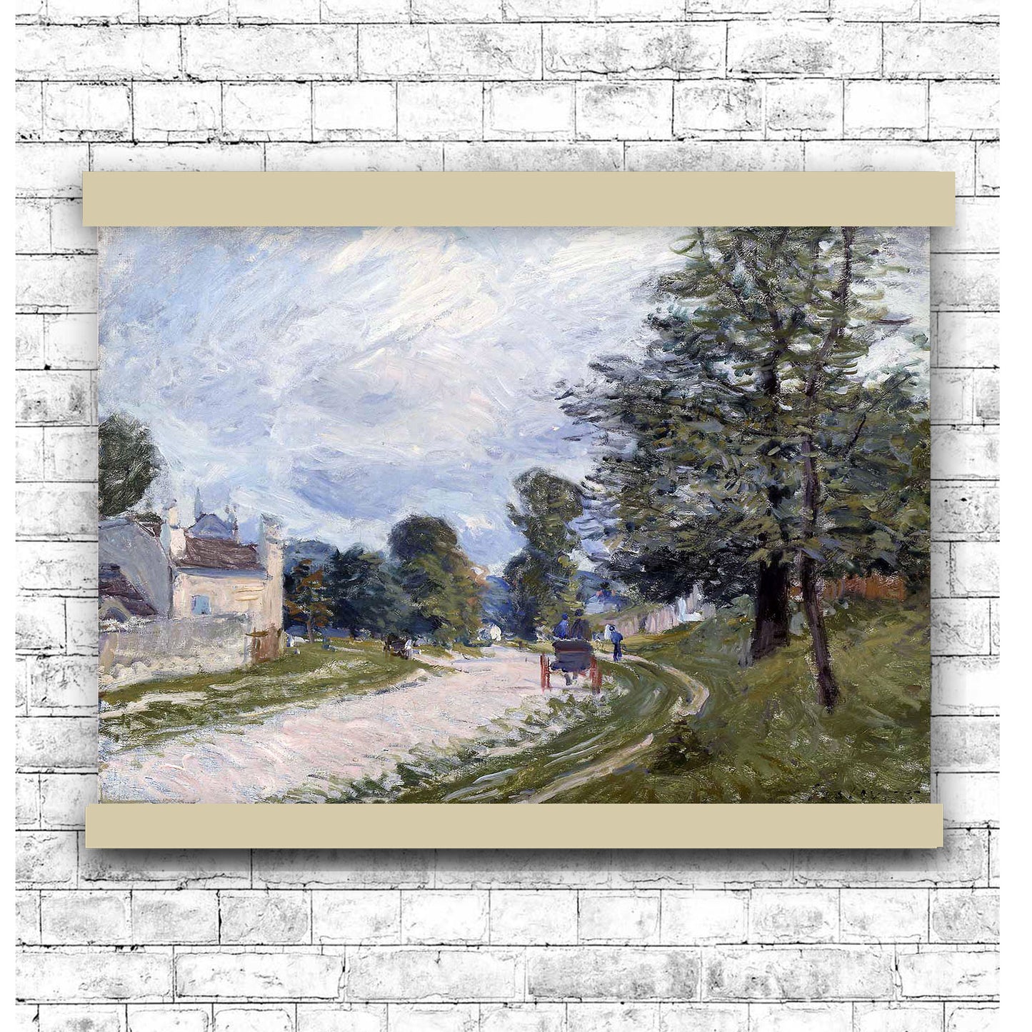 A Turn in the Road by Alfred Sisley 1875 | Hanging Canvas Art | Choice of Board Colors