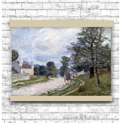 A Turn in the Road by Alfred Sisley 1875 | Hanging Canvas Art | Choice of Board Colors