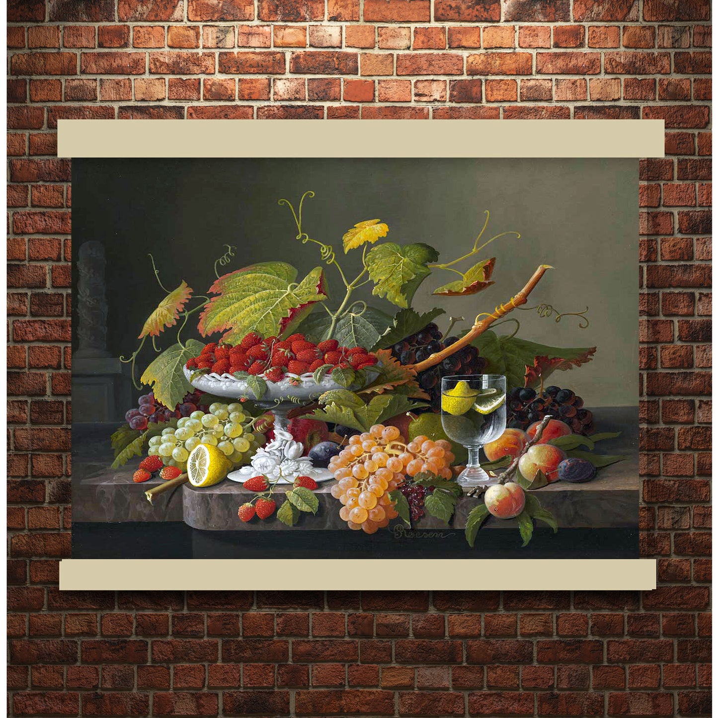 An Abundance of Fruit by Severin Roesen | Hanging Canvas Art | Choice of Board Colors