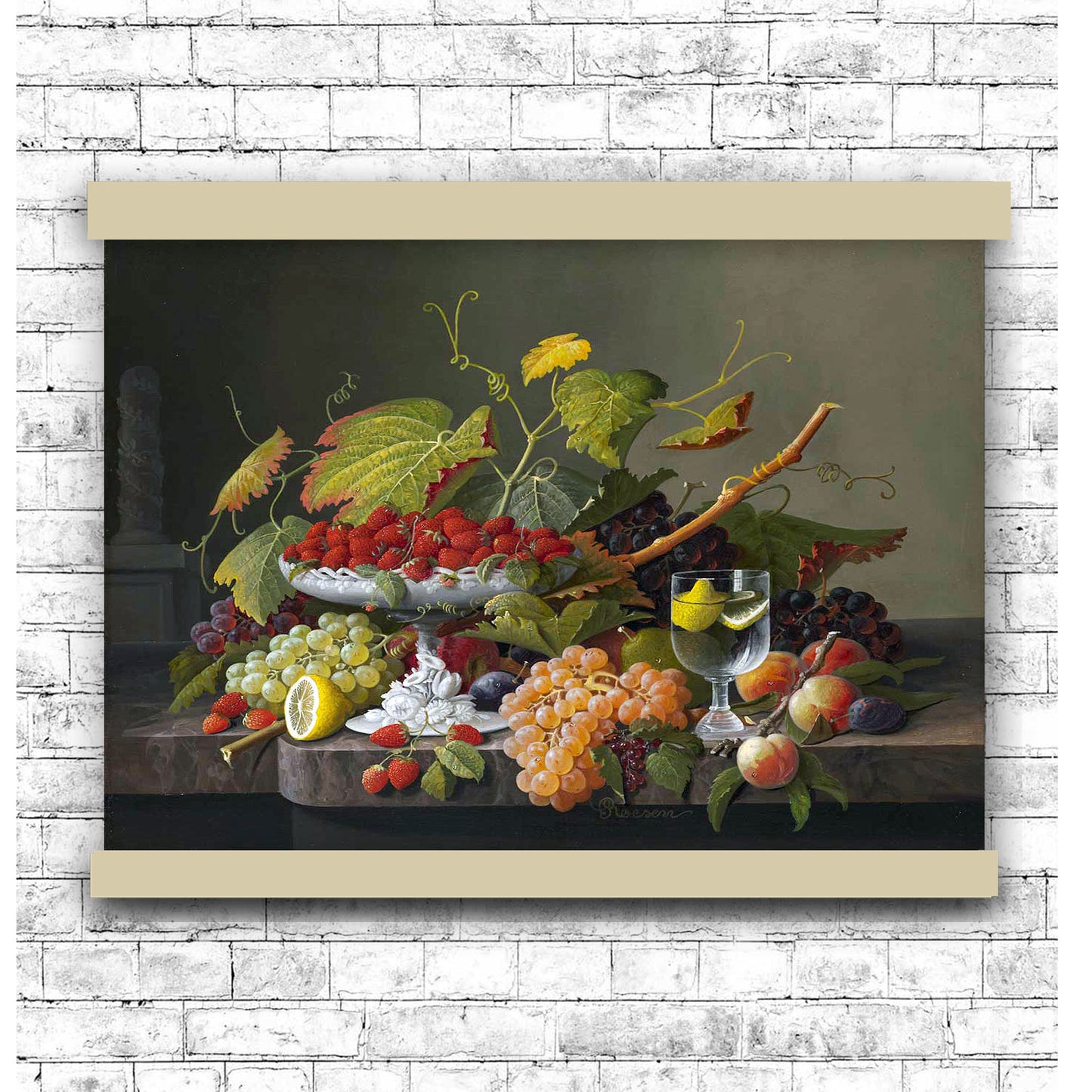 An Abundance of Fruit by Severin Roesen | Hanging Canvas Art | Choice of Board Colors