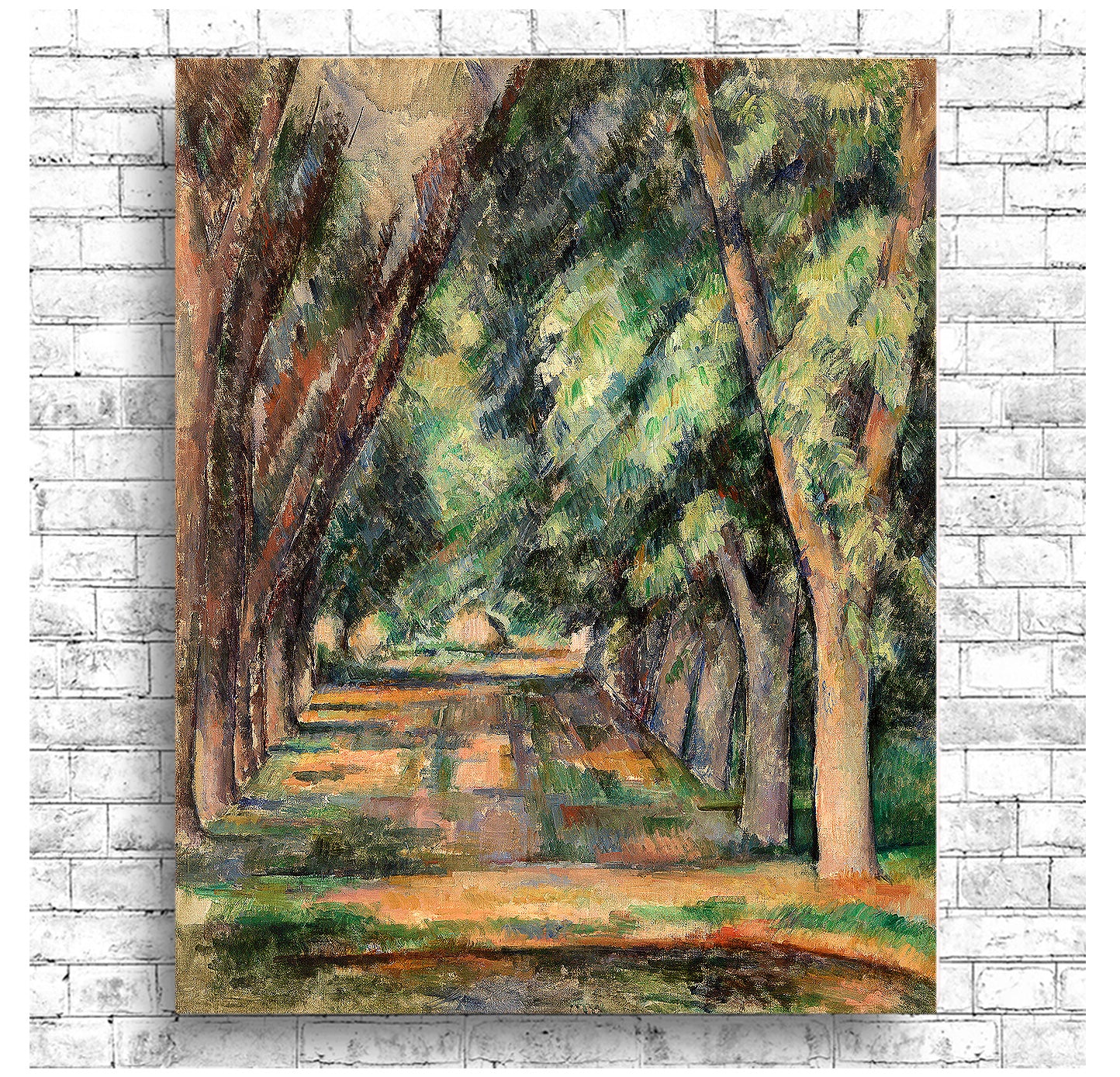 Trees and Road by Paul Cezanne - Buy Print Only or Mounted with Choice of Accent Color