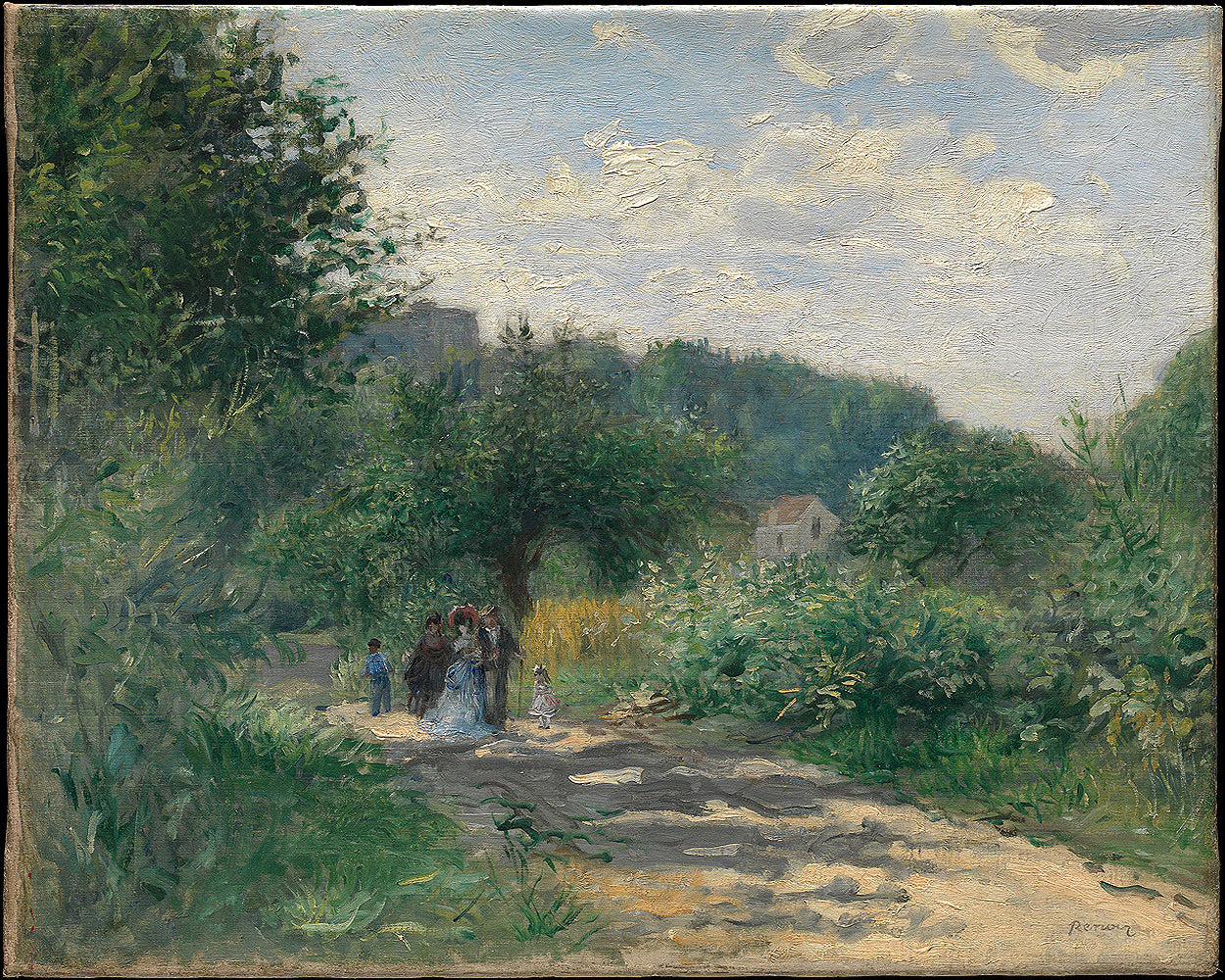 A Road in Louveciennes (ca. 1870) by Pierre Renoir - Buy Print Only or Mounted with Choice of Accent Color
