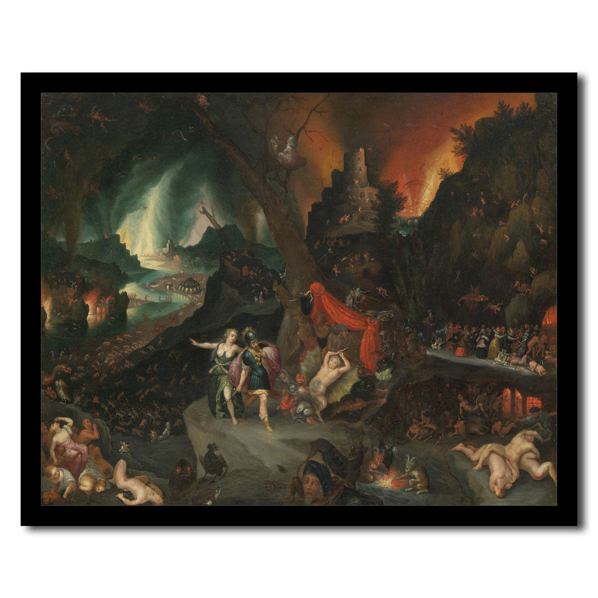 Aeneas and Sibyl in the Underworld by Jan Brueghel the Younger - Buy Print Only or Mounted with Choice of Accent Color