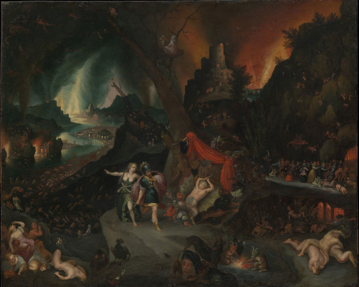 Aeneas and Sibyl in the Underworld by Jan Brueghel the Younger - Buy Print Only or Mounted with Choice of Accent Color
