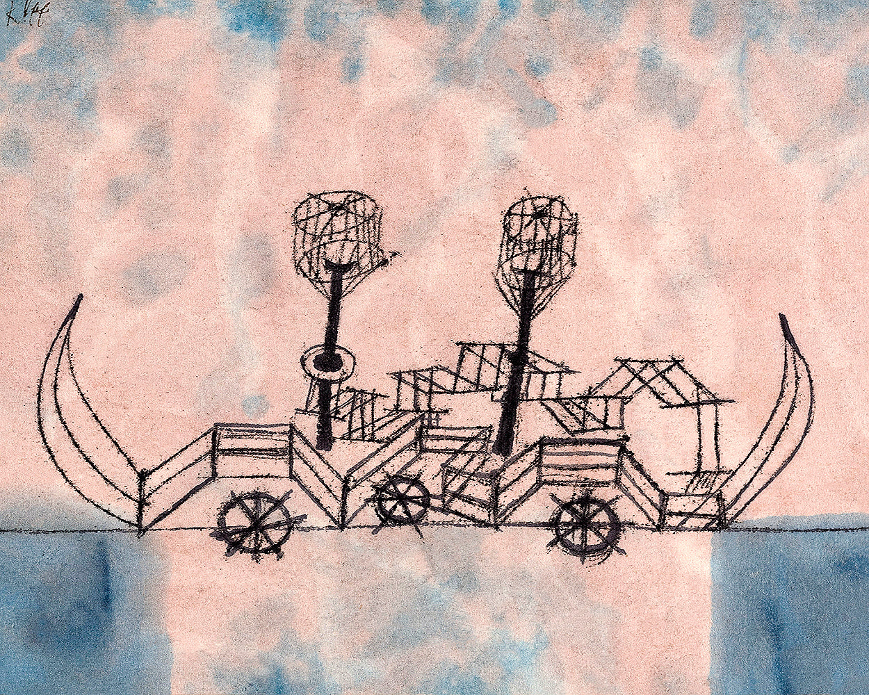 Alter Dampfer (Old Steamboat) (1922) by Paul Klee - Buy Print Only or Mounted with Choice of Accent Color