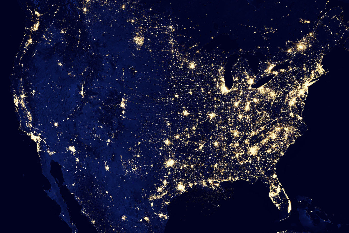 Amazing Image of the United States of America at Night