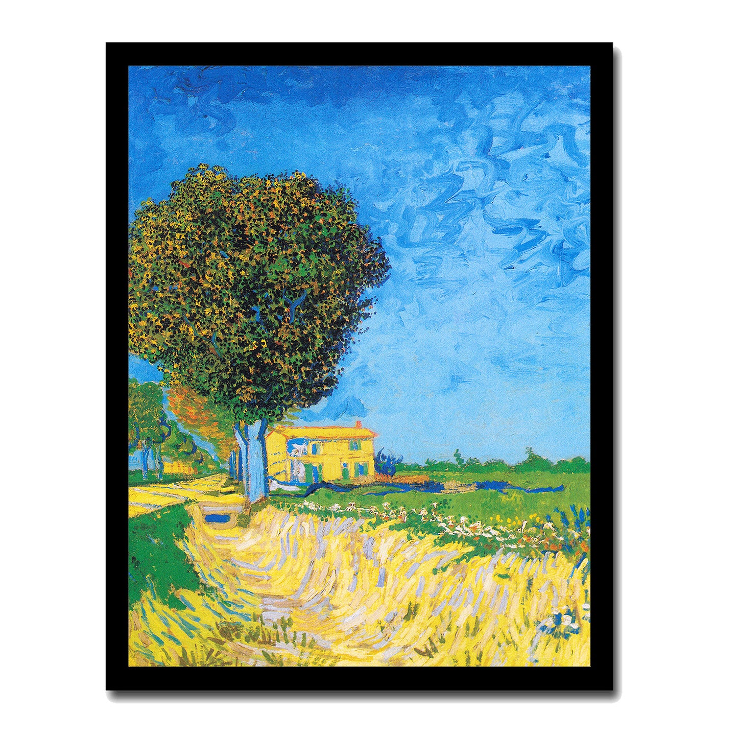 Avenue at Arles with houses (1888) by Vincent Van Gogh - Buy Print Only or Mounted with Choice of Accent Color