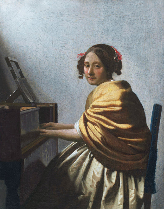 A young Woman seated at the Virginal by Johannes Vermeer