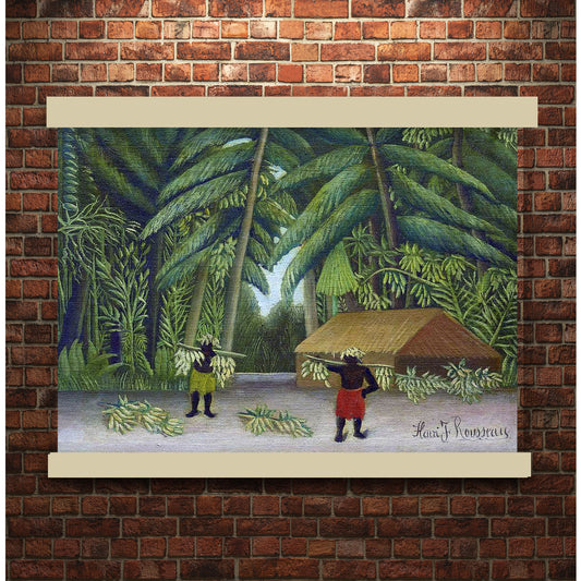 Banana Harvest (ca. 1907–1910) by Henri Rousseau | Hanging Canvas Art | Choice of Board Colors