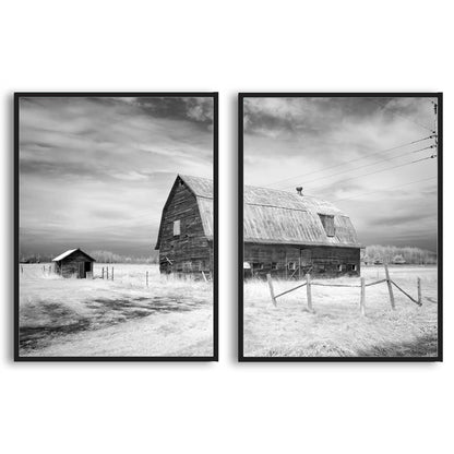Upper Michigan Barn in Winter  | Choose Style | Size & Trim Color