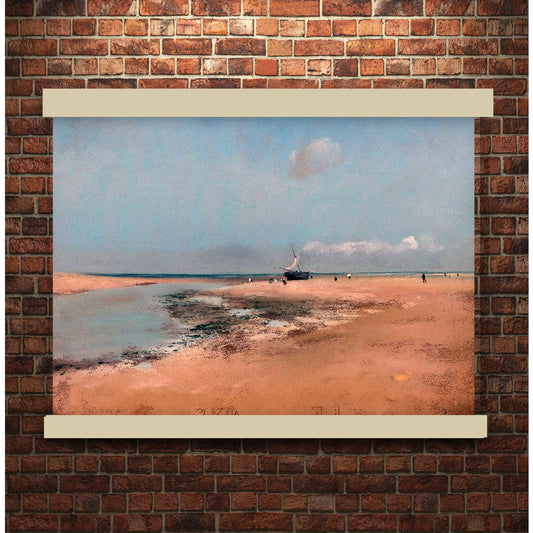 Beach at Low Tide (Mouth of the River) (1869) by Edgar Degas | Hanging Canvas Art | Choice of Board Colors