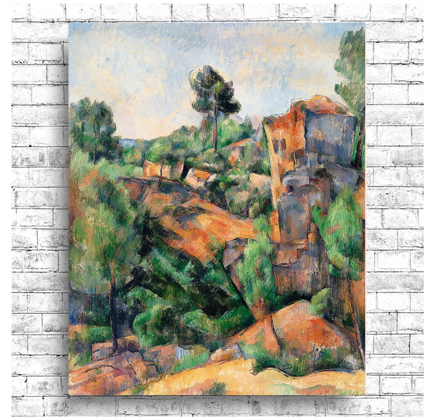 Bibémus Quarry by Paul Cezanne - Buy Print Only or Mounted with Choice of Accent Color