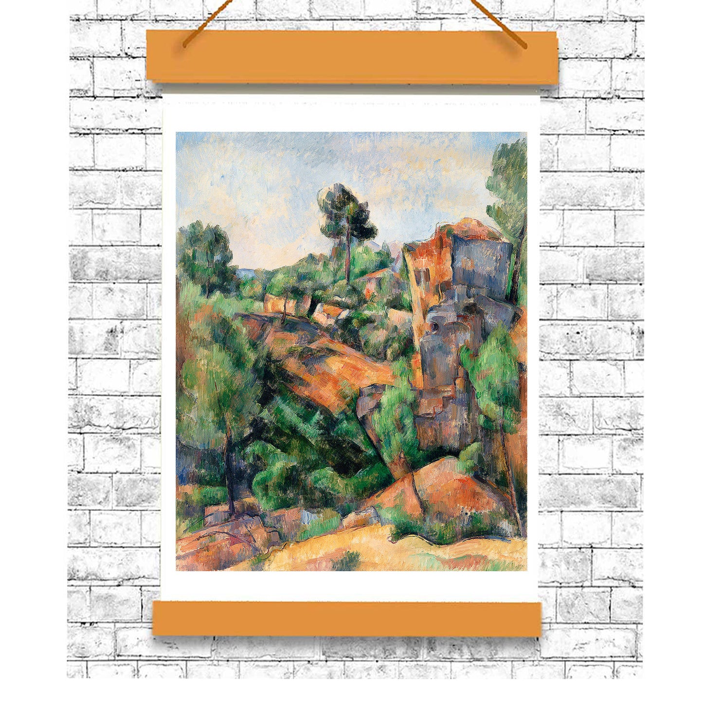 Bibémus Quarry by Paul Cezanne - Buy Print Only or Mounted with Choice of Accent Color