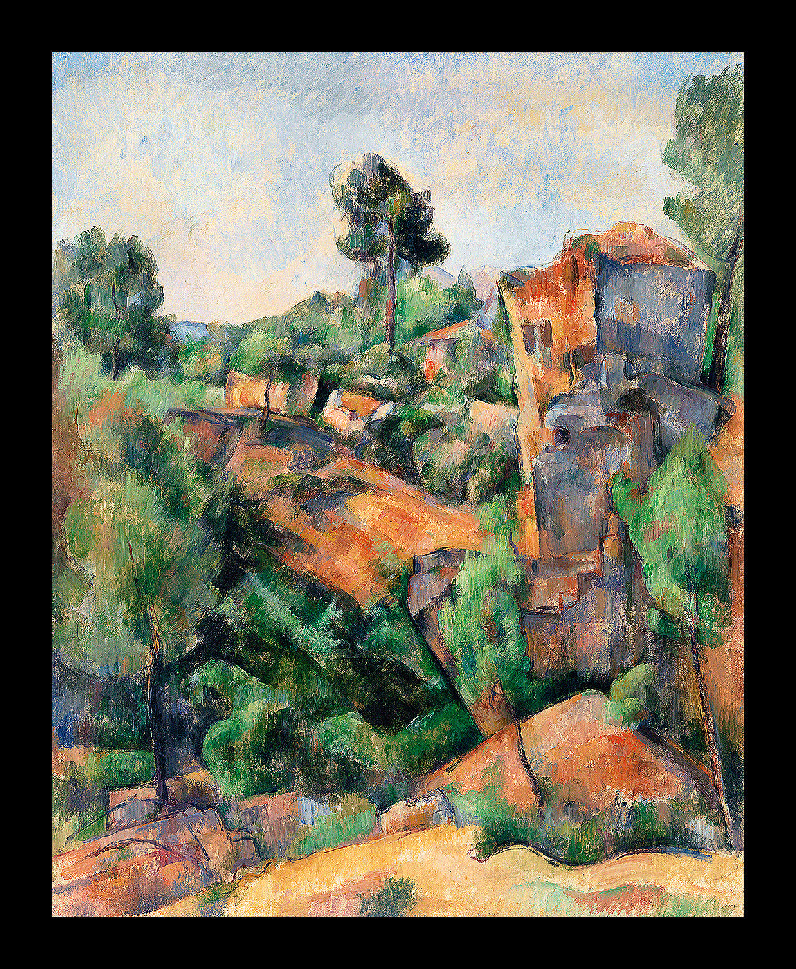 Bibémus Quarry by Paul Cezanne - Buy Print Only or Mounted with Choice of Accent Color