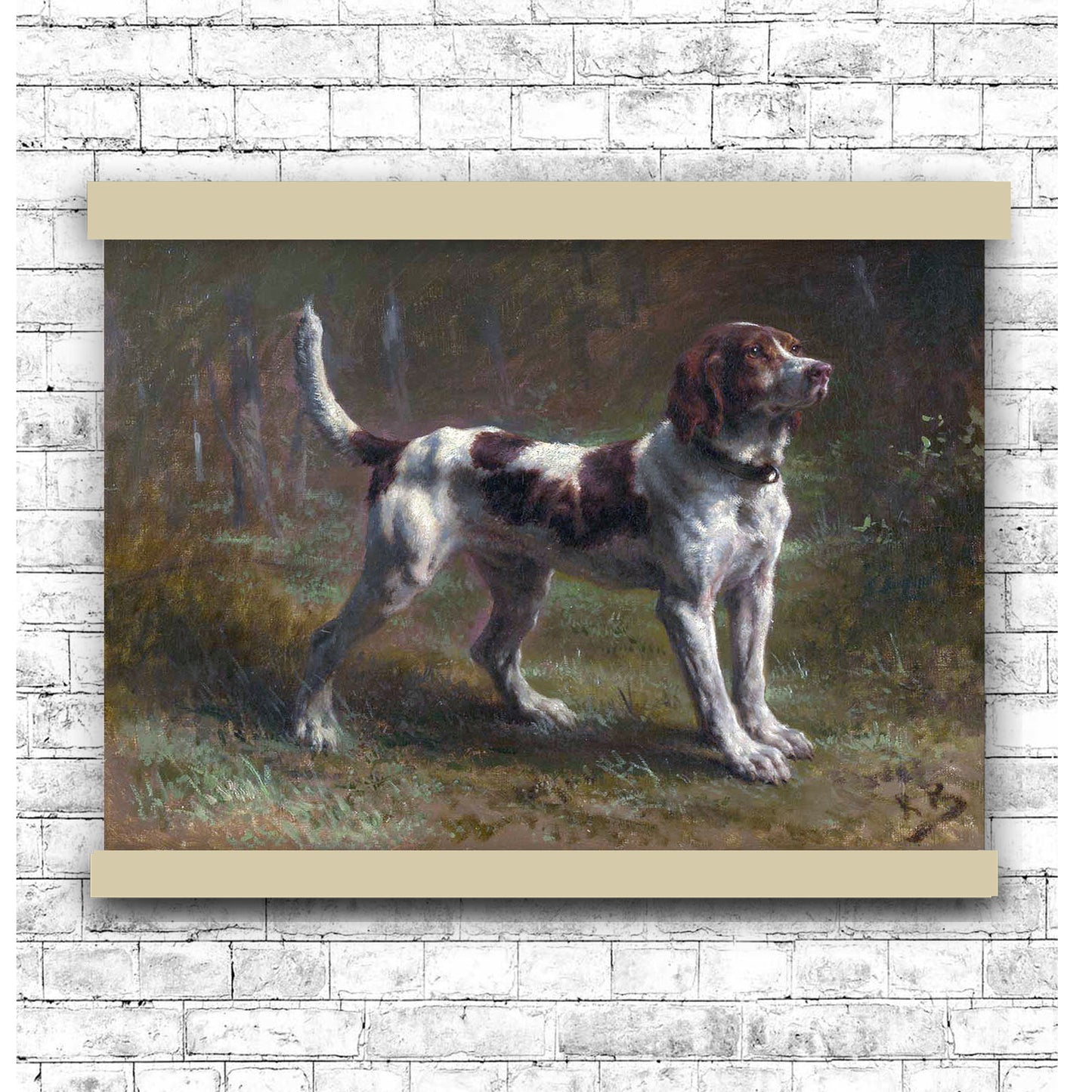 A Briquet Hound by Rosa Bonheur | Hanging Canvas Art | Choice of Board Colors