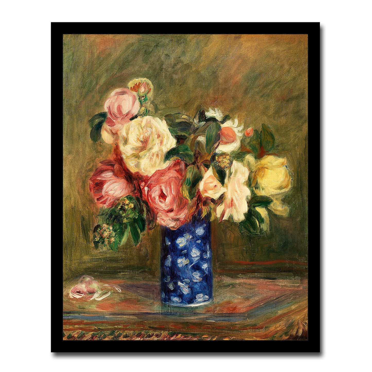 Bouquet of Roses by Pierre Renoir- Buy Print Only or Mounted with Choice of Accent Color