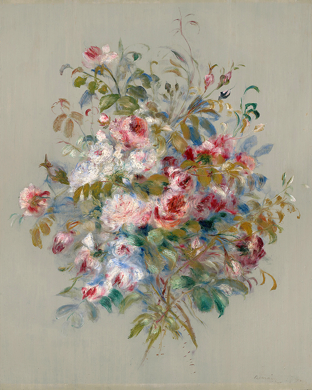 Bouquet of Roses (1879) by Pierre Renoir- Buy Print Only or Mounted with Choice of Accent Color