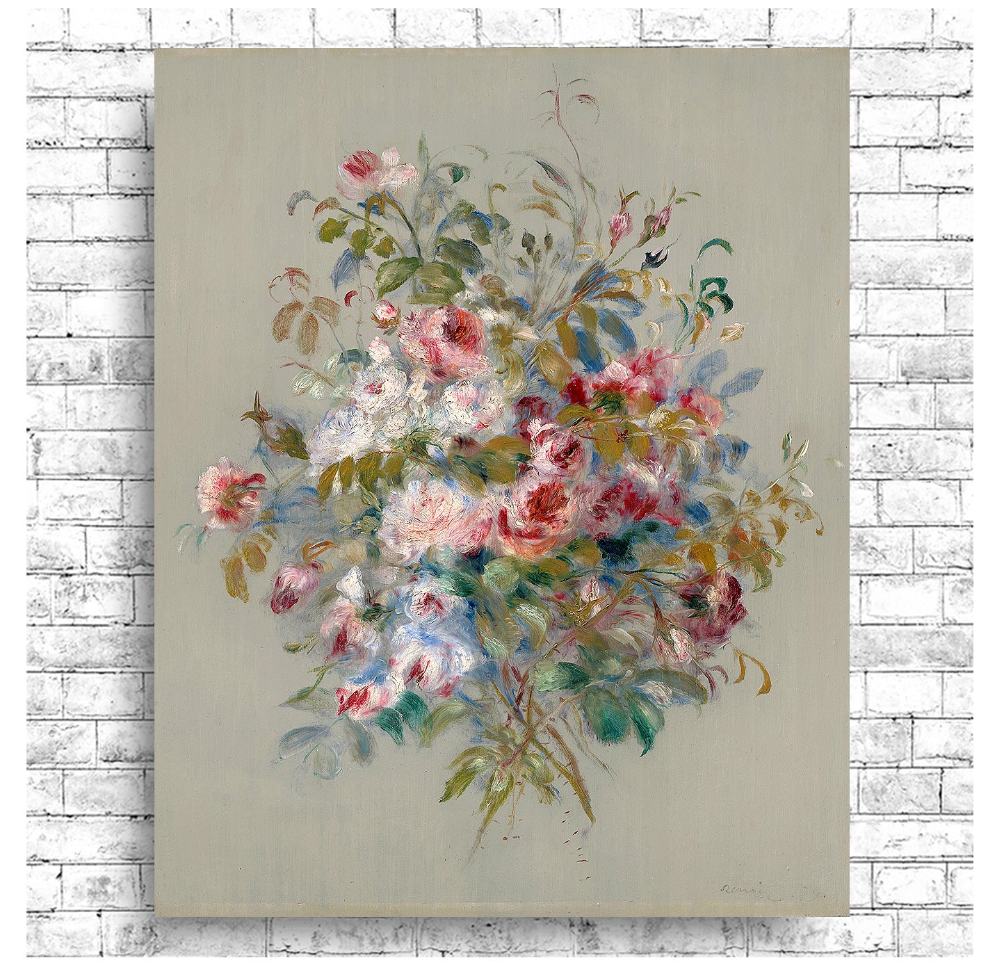 Bouquet of Roses (1879) by Pierre Renoir- Buy Print Only or Mounted with Choice of Accent Color