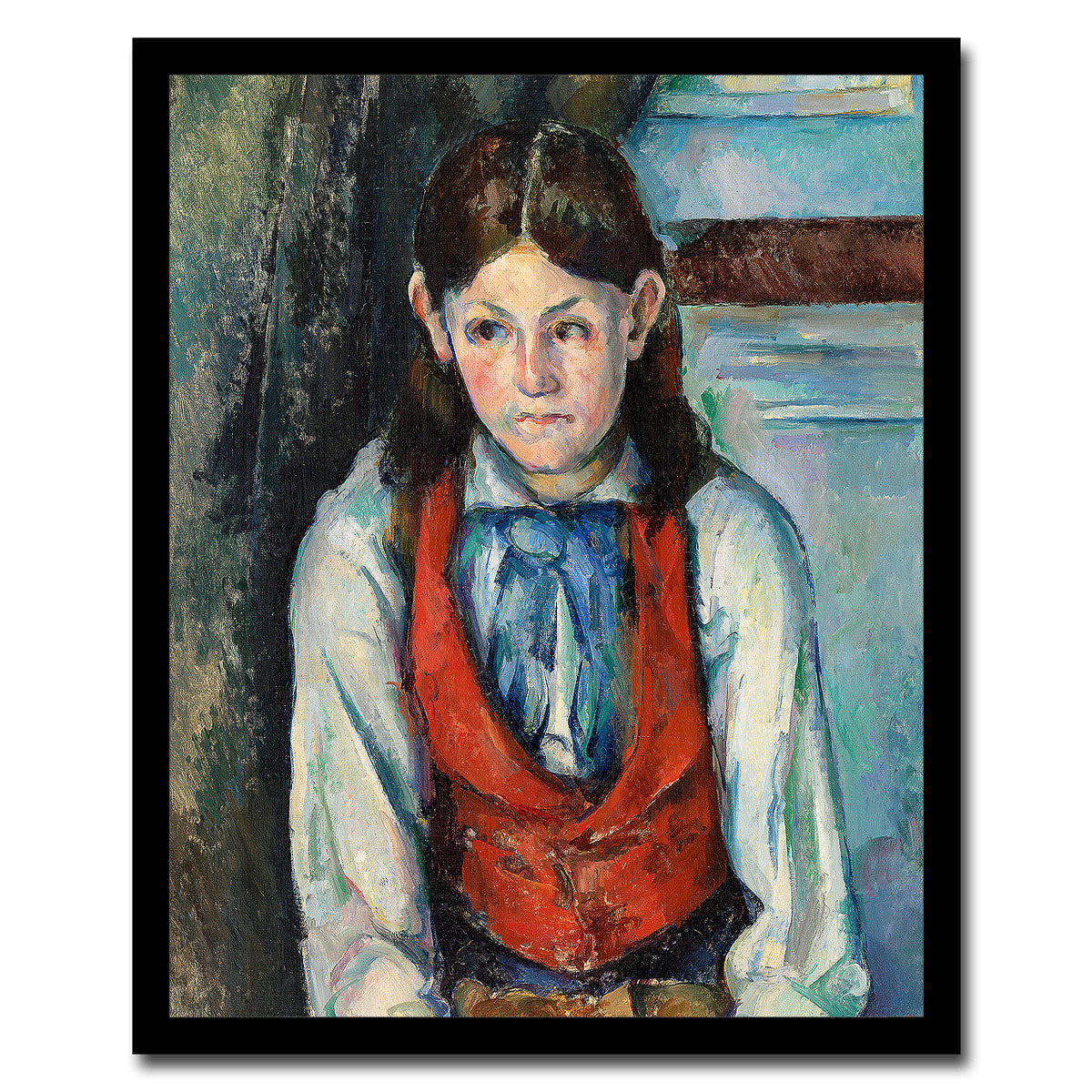 Boy in a Red Vest by Paul Cezanne - Buy Print Only or Mounted with Choice of Accent Color