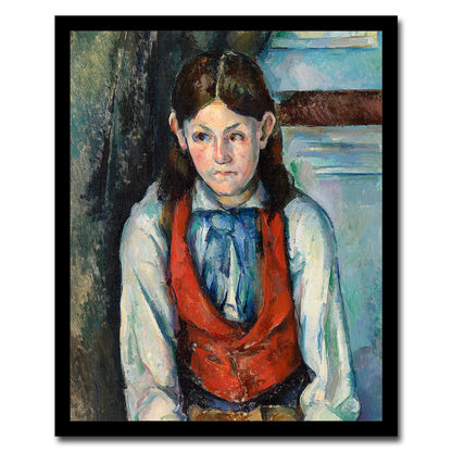 Boy in a Red Vest by Paul Cezanne - Buy Print Only or Mounted with Choice of Accent Color
