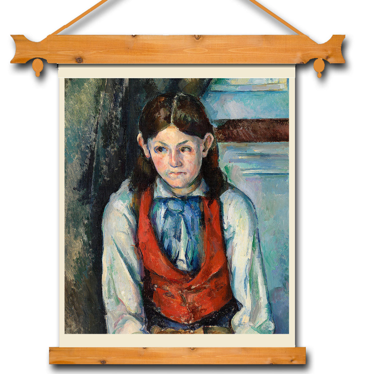 Boy in a Red Vest by Paul Cezanne - Buy Print Only or Mounted with Choice of Accent Color