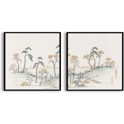 Kaianji Temple (1837-1844), vintage Japanese illustration by Utagawa Hiroshige  | Choose Style | Size & Trim Color