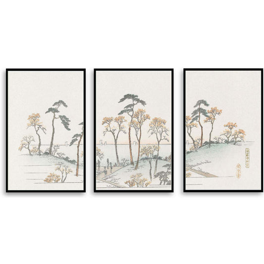 Kaianji Temple (1837-1844), vintage Japanese illustration by Utagawa Hiroshige  | Choose Style | Size & Trim Color