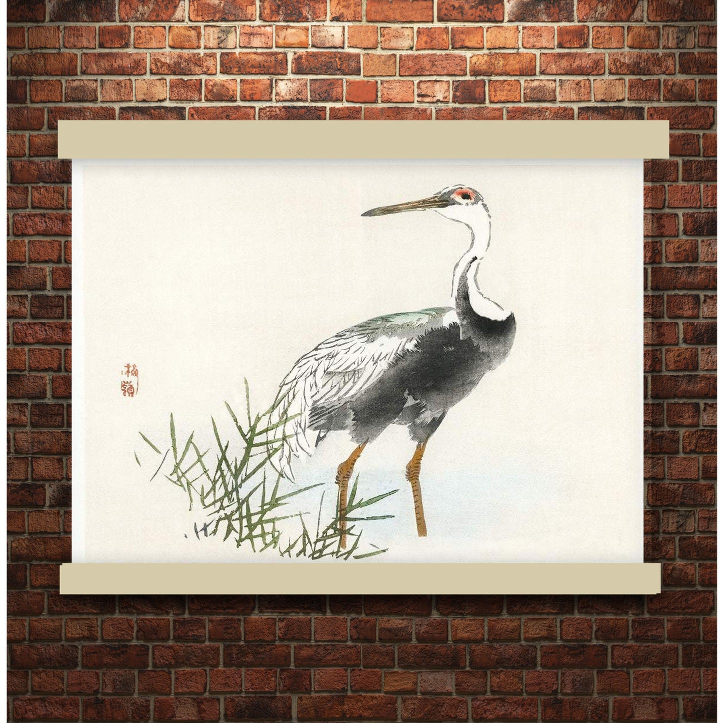 Crane by Kōno Bairei (1913) | Hanging Canvas Art | Choice of Board Colors