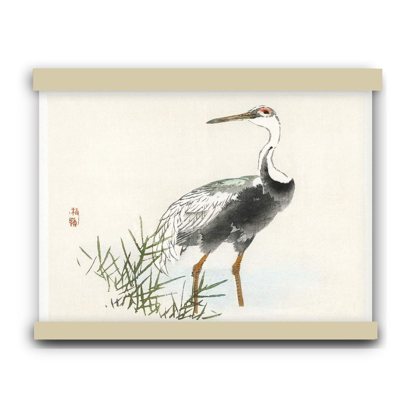 Crane by Kōno Bairei (1913) | Hanging Canvas Art | Choice of Board Colors