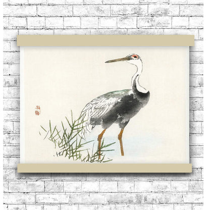 Crane by Kōno Bairei (1913) | Hanging Canvas Art | Choice of Board Colors