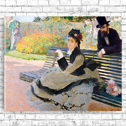 Camille Monet on a Garden Bench by Claude Monet