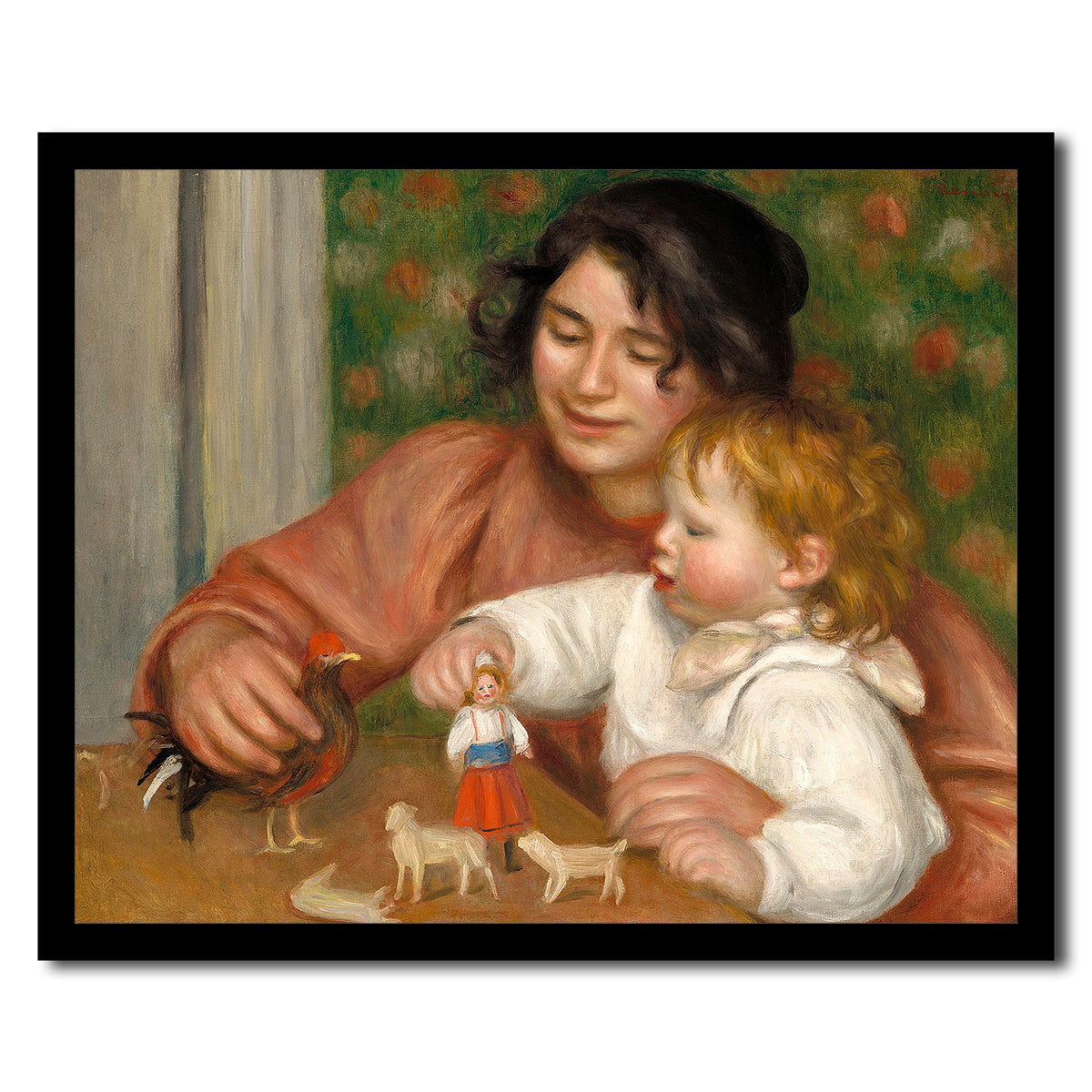 Child with Toys , Gabrielle and the Artist's Son, Jean (1895-1896) by Pierre Renoir - Buy Print Only or Mounted with Choice of Accent Color