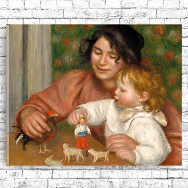 Child with Toys , Gabrielle and the Artist's Son, Jean (1895-1896) by Pierre Renoir - Buy Print Only or Mounted with Choice of Accent Color
