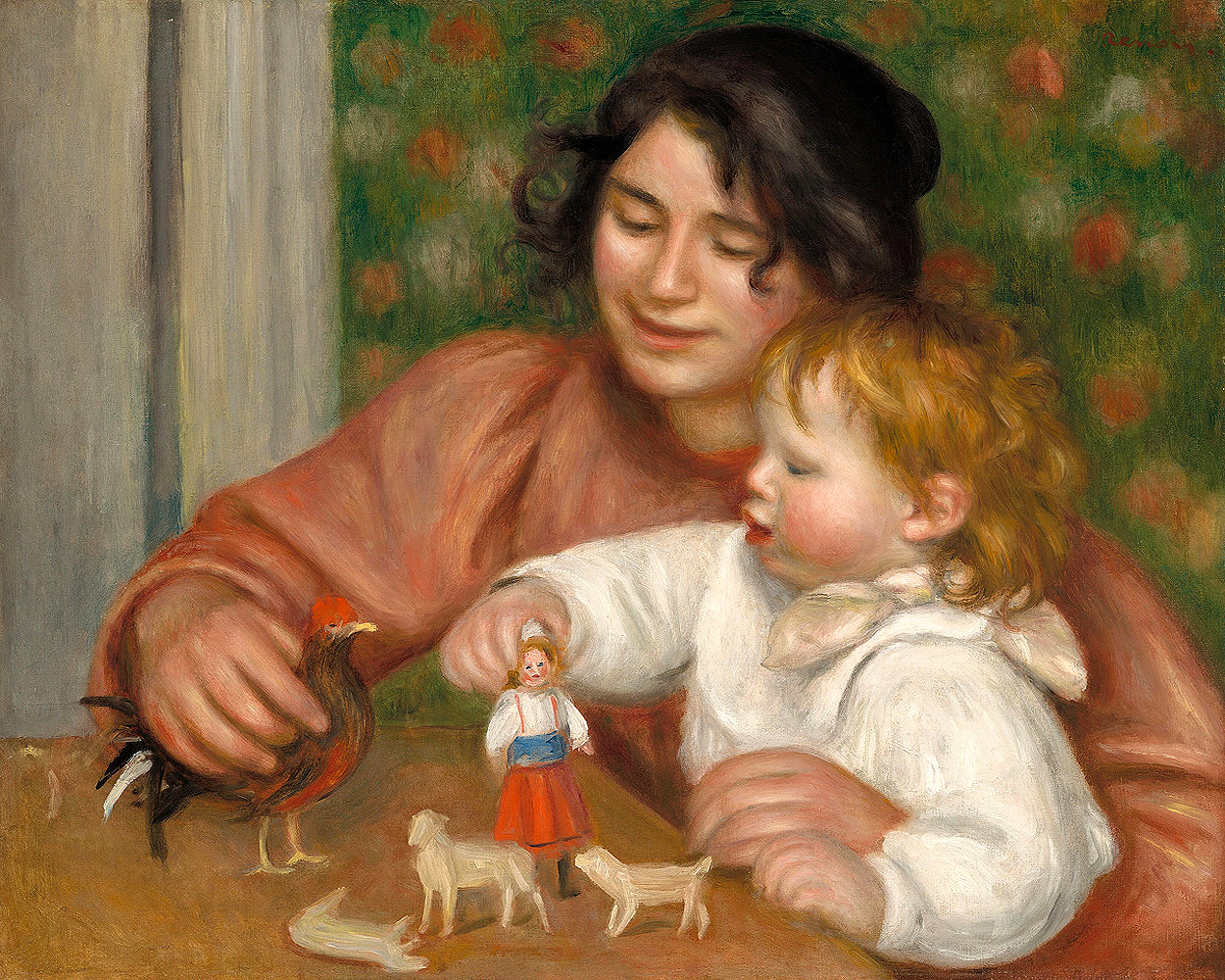 Child with Toys , Gabrielle and the Artist's Son, Jean (1895-1896) by Pierre Renoir - Buy Print Only or Mounted with Choice of Accent Color
