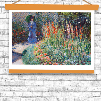 Monet's Rounded Flower Bed Giclée Print: Impressionist Art