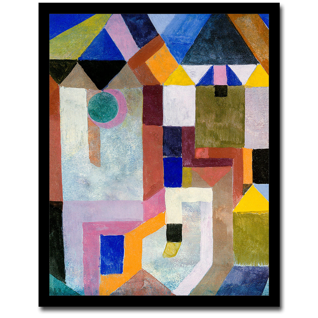 Colorful Architecture (1917) by Paul Klee - Buy Print Only or Mounted with Choice of Accent Color