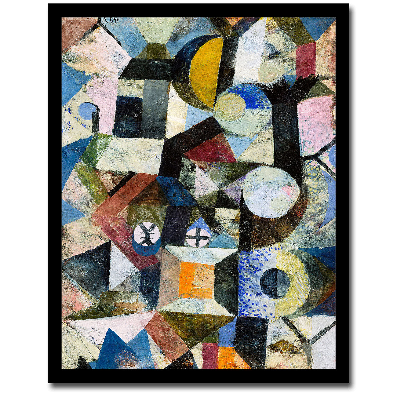 Composition with the Yellow Half-Moon and the Y (1918) by Paul Klee - Buy Print Only or Mounted with Choice of Accent Color