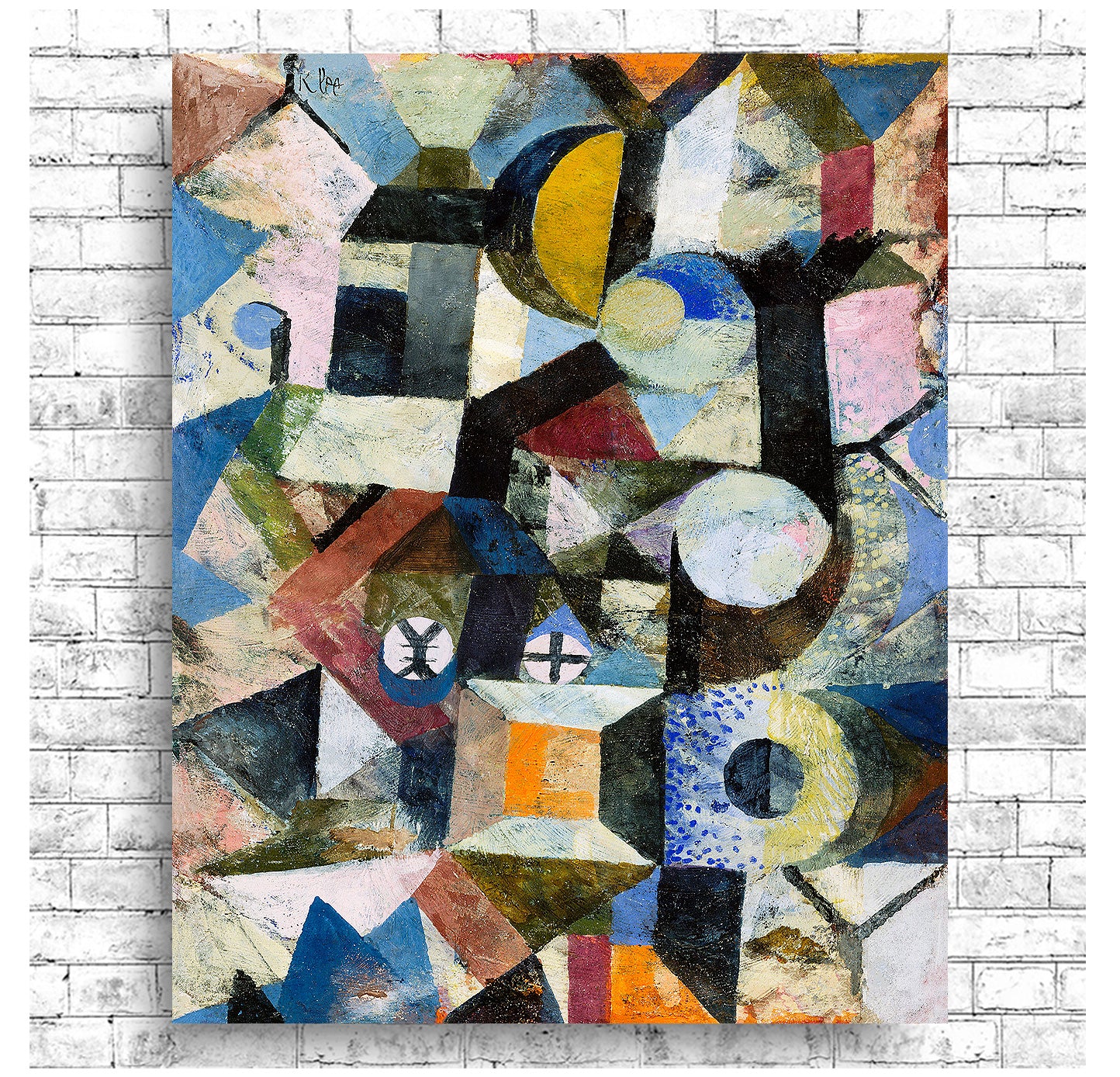 Composition with the Yellow Half-Moon and the Y (1918) by Paul Klee - Buy Print Only or Mounted with Choice of Accent Color