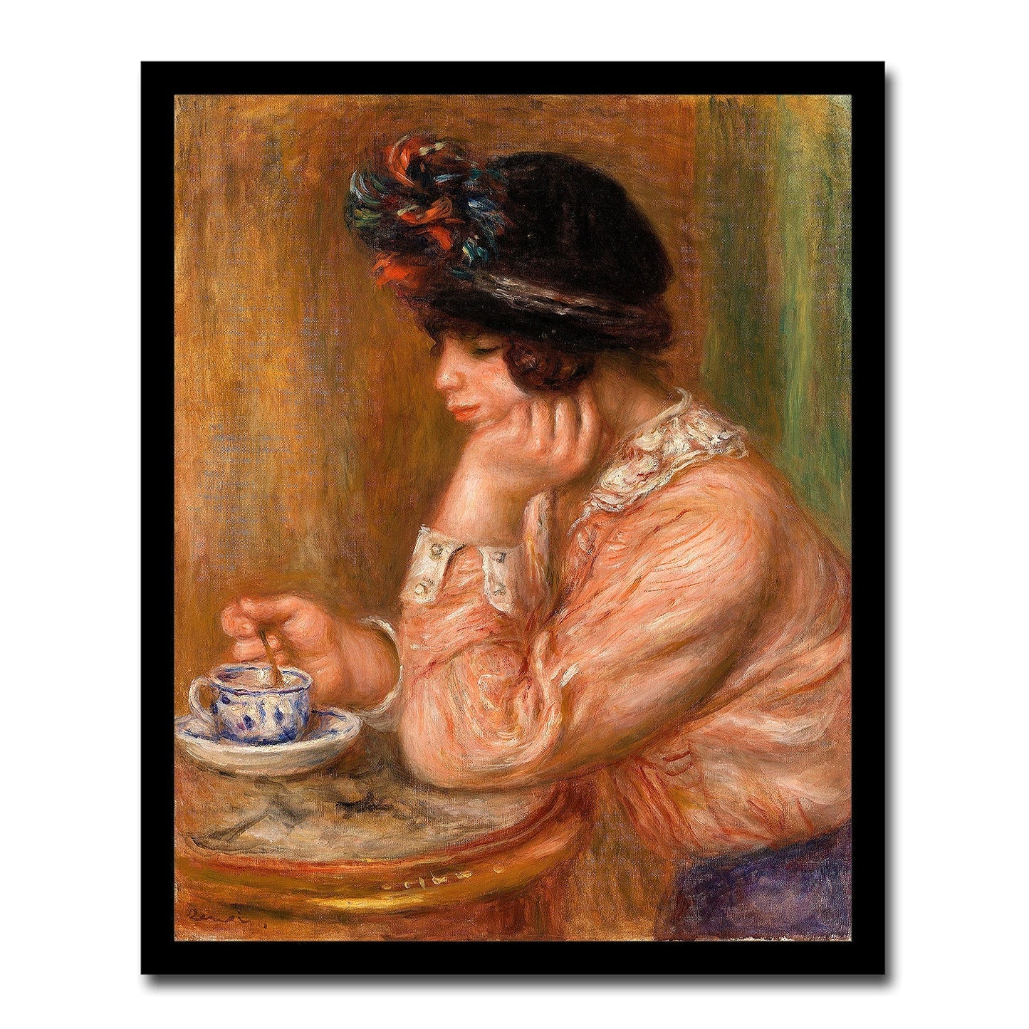 Cup of Chocolate by Pierre Renoir- Buy Print Only or Mounted with Choice of Accent Color