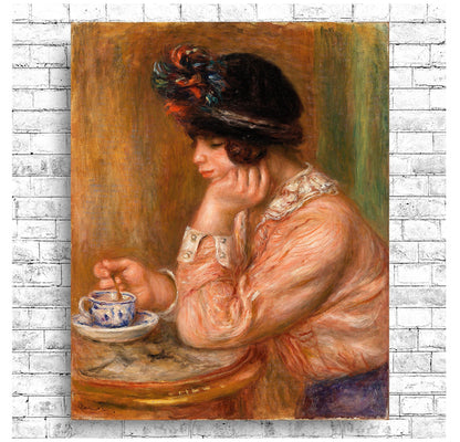 Cup of Chocolate by Pierre Renoir- Buy Print Only or Mounted with Choice of Accent Color