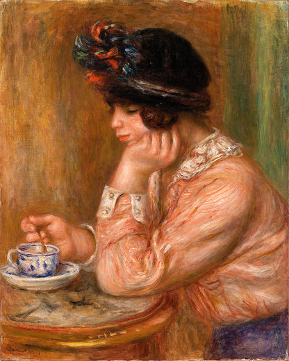 Cup of Chocolate by Pierre Renoir- Buy Print Only or Mounted with Choice of Accent Color