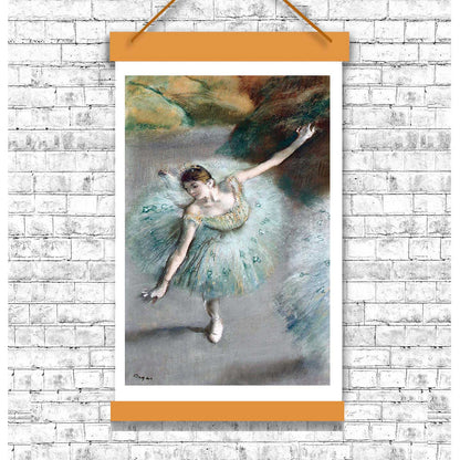 A framed print of a ballet dancer in motion, capturing Impressionistic qualities with soft, blended brush strokes.