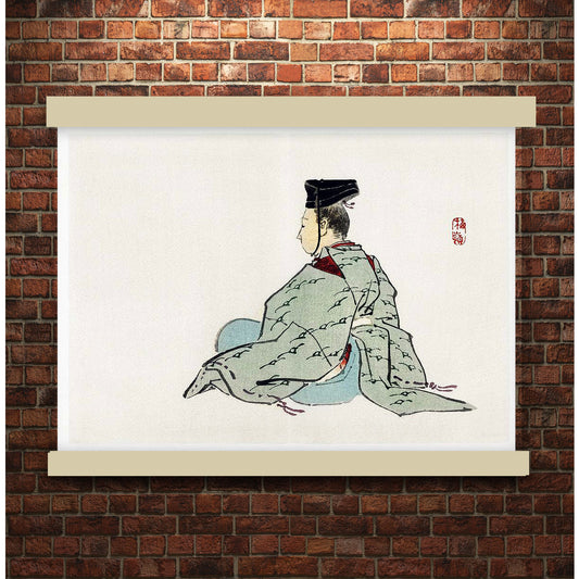 Ancient japanese emperor by Kōno Bairei (1913) | Hanging Canvas Art | Choice of Board Colors
