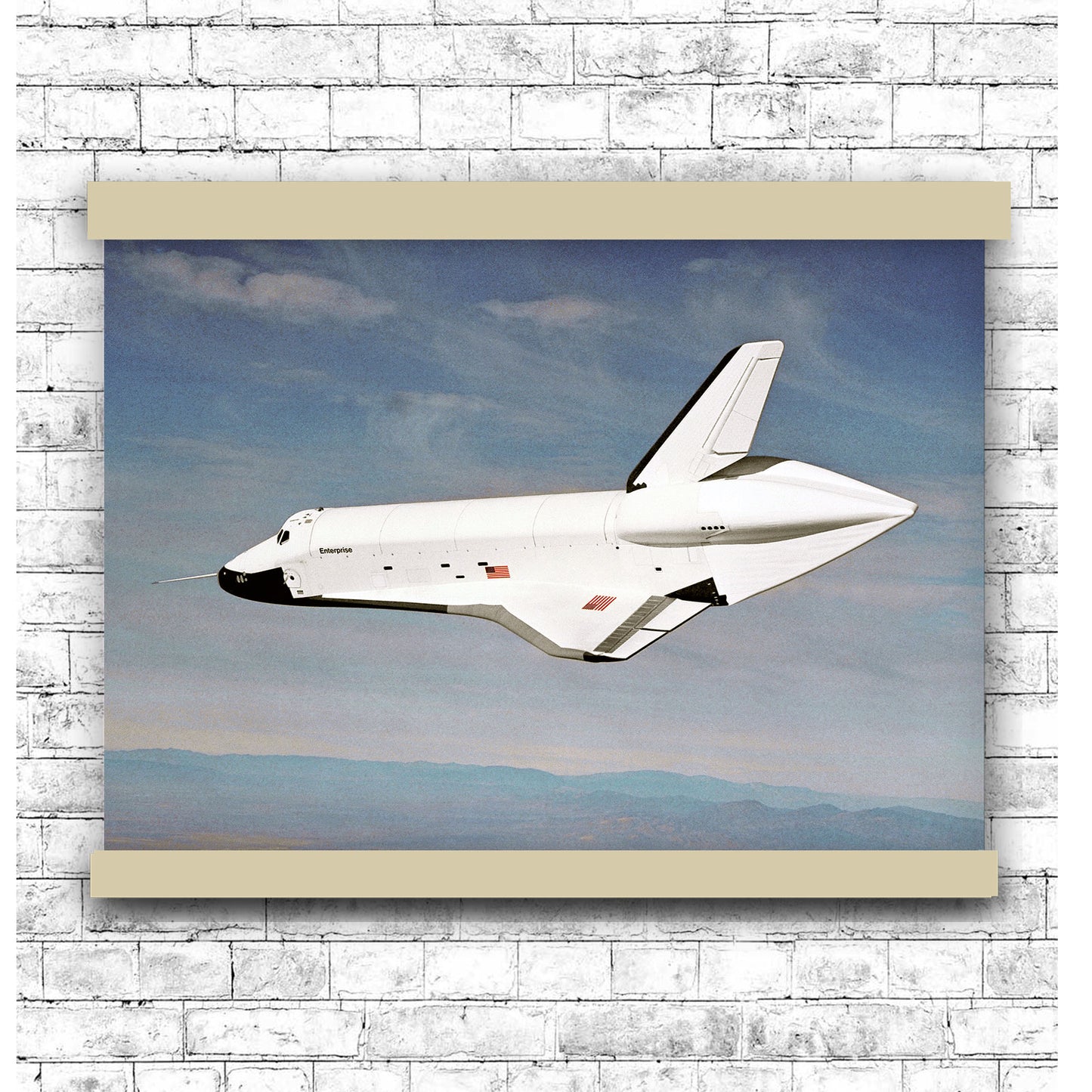 Enterprise - Free Flight after Separation | Hanging Canvas Art | Choice of Board Colors